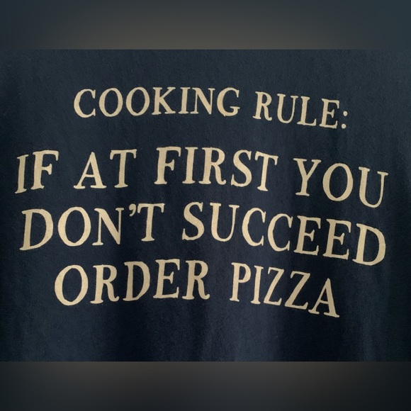 Wildfox Navy T-Shirt “Cooking Rule: If At First You Don’t Succeed Order Pizza” - Picture 3 of 3